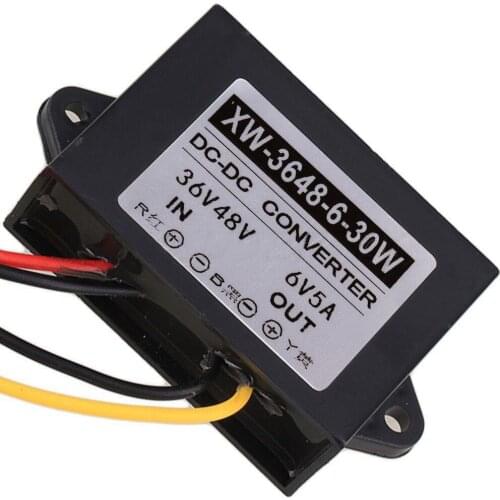 Car Power Converter DC 36V 48V Step Down To DC 6V 5A 30W For LED Display Black