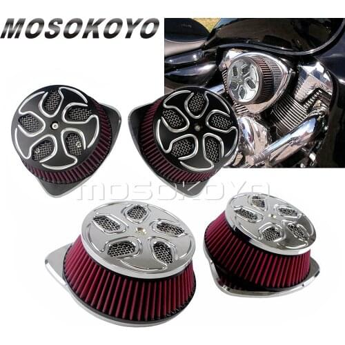 For Suzuki Boulevard M109R 2006-2019 Dual Intake Big Air Cleaner Chrome Kit VZR VLR 1800 M109R2 M109RZ C1800R C1800RT Intruder