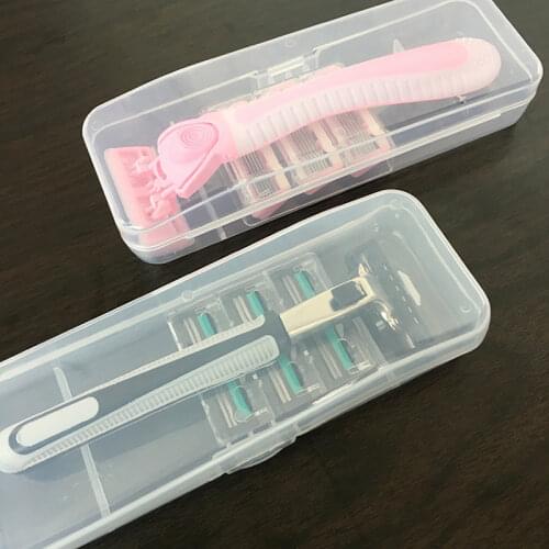 Travel Shaver Case Plastic Transparent Shaver Handle Holder for Manual Hair Trimmer for Portable Home Cleaning Dust-proof Box