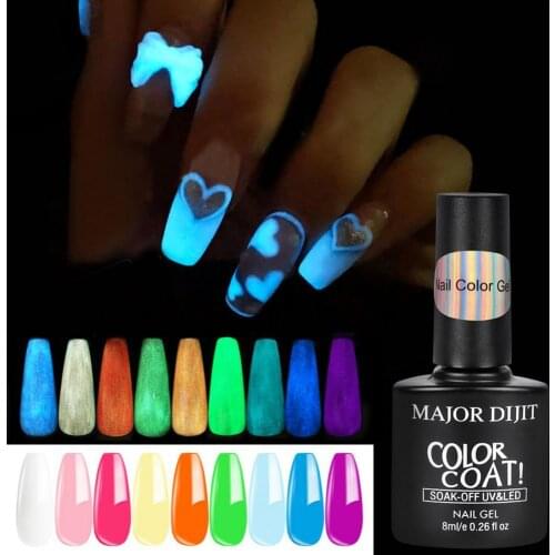 8ml Nail Polish Fluorescent Natural Colorful DIY Design Nail Art UV Nail Gel Polish for Party