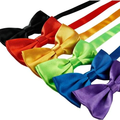 Adult Mens Classic Bow Tie Fashion Kids Solid Novelty Boys Adjustable Tuxedo Bowtie Set Wedding Necktie
