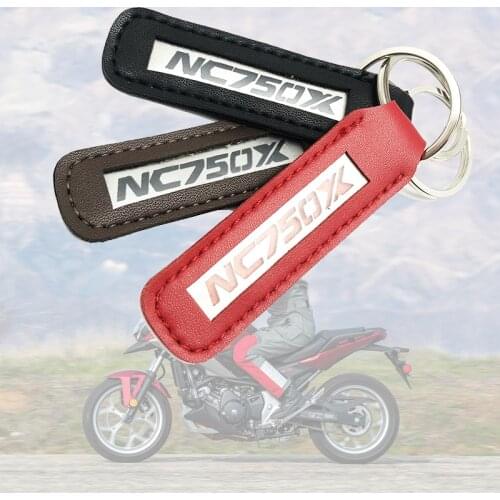 For HONDA NC750X NC 750X NC750 X Leather Keychain Fashion Metal Keychain Leather Motorcycle Key Chain Key Ring Keyring Gift