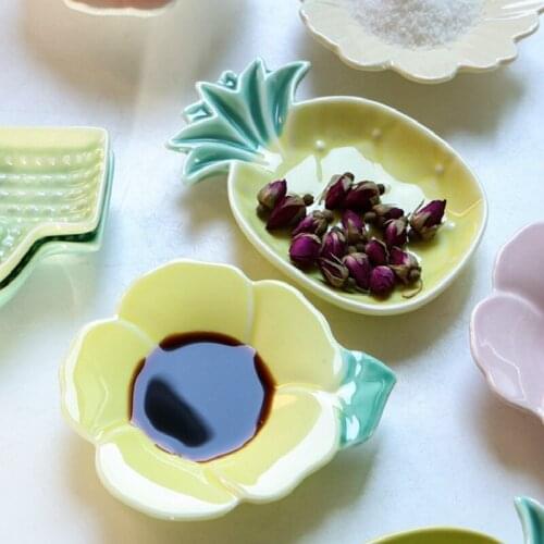 Creative ceramic cactus dish pineapple style dish flavor dish flower small dish dish household dish seasoning dish