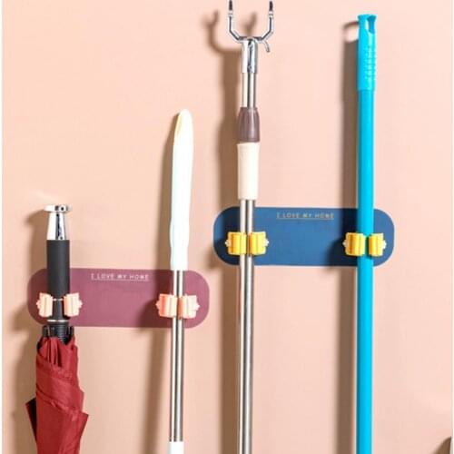 Mop Hook Punch-free Moisture-proof ABS Mops Brooms Wall Hook for Kitchen RackBrush Broom Hanger Strong Hooks Multi-Purpose Hook
