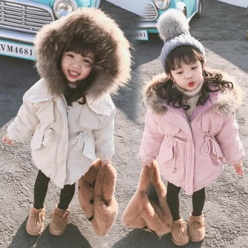 Baby Fashion Fur Collar Down Cotton Coats Baby Girl and Boy Solid Good Quality Jackets Kids Winter New Outwear Coats New Clothes