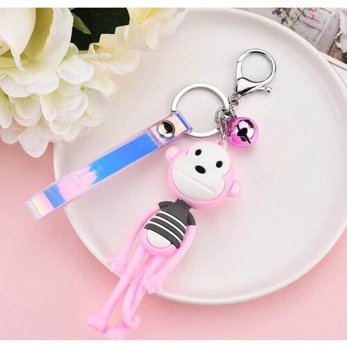 Fashion Yoga Monkey Keychain for Bag Pendant Girl Zinc Alloy Key Chain Metal for Women Toy Gift Decorate Keyring Holder EH361