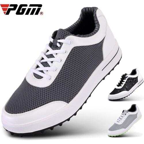 PGM Mens Golf Shoes Breathable Mesh Golf Shoes Men Anti-slip Spikesless Outdoor Sneakers Men Sport Training Golf Shoes