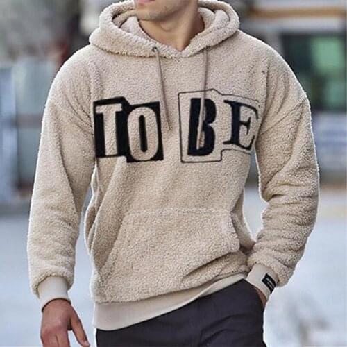 Winter hoodies men sweatshirt furry warm sweatshirt fashion Streetwear Hip hop brand Hooded printing Sweatshirts men