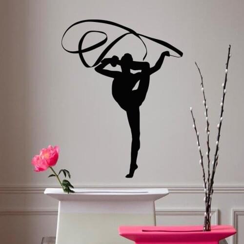 Wall Decals Girl Gymnast With A Ribbon Sport Gymnastics People Home Vinyl Decal Wall Sticker Kids Nursery Baby Room Decor A148