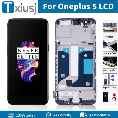 Original 5.5" AMOLED For Oneplus 5 A5000 LCD Display Screen Digitizer With Frame Screen Replacement For One Plus 5 1+5 LCD