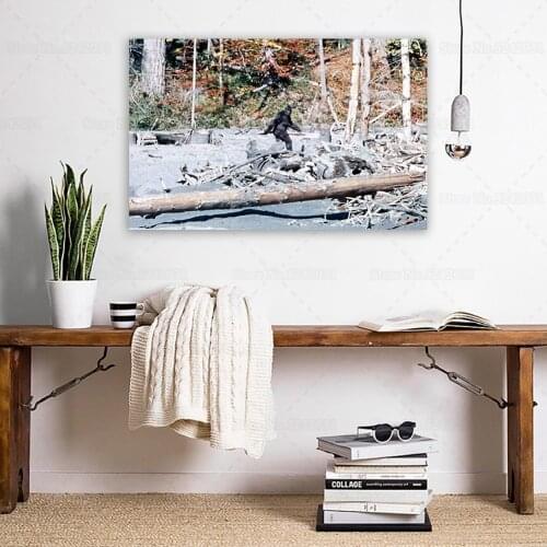 Sasquatch Glossy Poster Bigfoot Real Photo Canvas Painting Wall Art Decor
