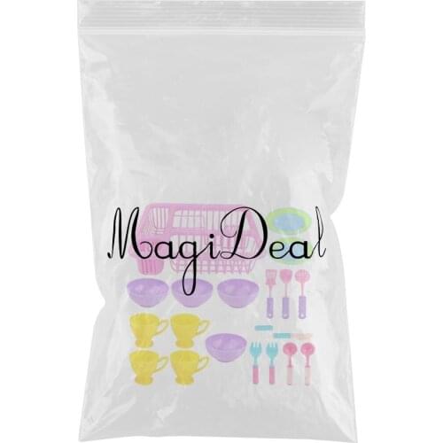 Durable Kitchen Pretend Play Dishes Set Unbreakable Toy Accs for Toddlers