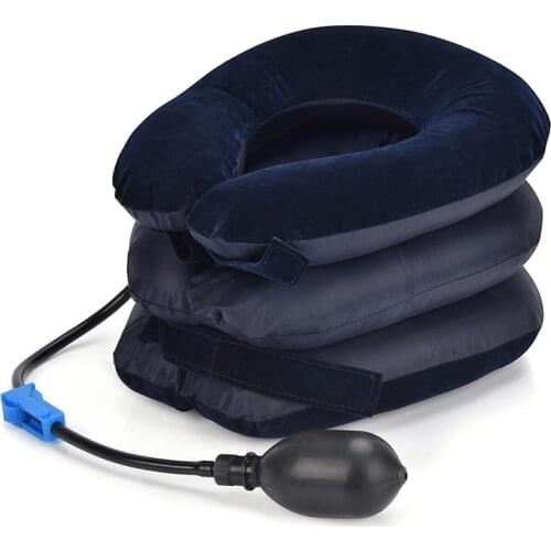 Cervical Neck Traction & Inflatable Adjustable Neck Stretcher Provide Neck Support Neck Brace and Soft Orthopedic Pillow