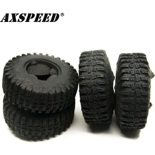 AXSPEED 114MM 1.9" Rubber Tyre Wheel Tires for 1:10 RC Rock Crawler Axial SCX10 CC01 Traxxas TRX4 Wheels Parts