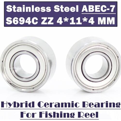 SMR694 ZZ Bearing 4x11x4 mm CB ABEC7 Stainless Steel Hybrid Ceramic Bearing DRY Ocean Fishing Reels 694 ZZ Ball Bearings SMR694C