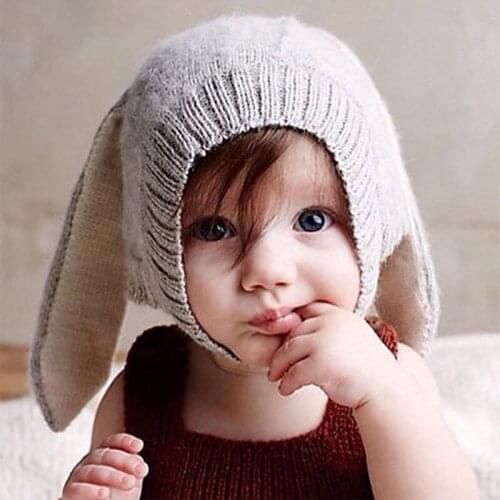 Winter Autumn Toddler Infant Knitted Baby Hat Adorable Rabbit Long Ear Hat Baby Bunny Beanie Cap Photo Props
