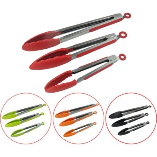 Stainless Steel Silicone Food Tong Kitchen Tongs Silicone Non-Slip Cooking Clip Clamp BBQ Salad Tools Grill Kitchen Accessories