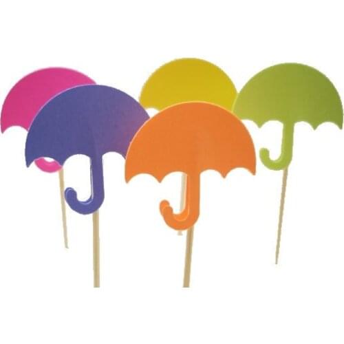 Mix colors Umbrella cupcake toppers Wedding Food Picks Bridal shower Bachelorette tea party muffin decorations