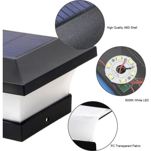Solar Waterproof LED Post Cap Lights Outdoor Column Headlight Pillar Fence Post Lights Decoration SCIE999