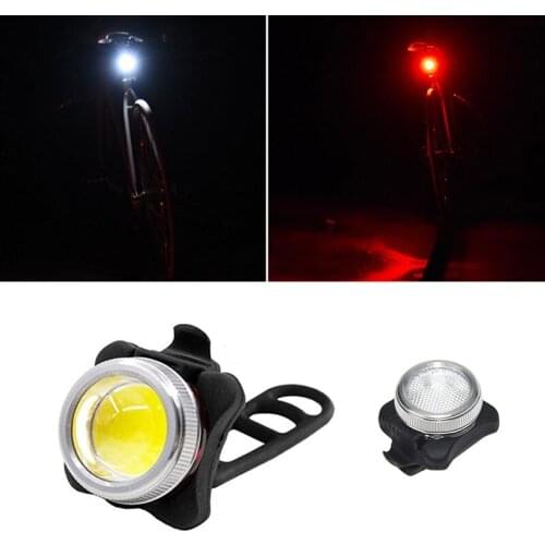 LED Bicycle Light USB Rechargeable Cycling Head Front Rear Tail Clip Light Night Lamp MTB Mountain Road Bike Front Flashlight