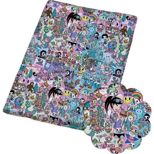 50*145CM flower pattern Polyester cotton Fabric Patchwor Printed for Tissue Kids Home Textile for Sewing Doll Dress Curtain