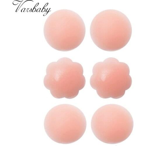 Varsbaby 3 Pair/Lot ladies sexy silicone stick on bra instant push up womens breast petals