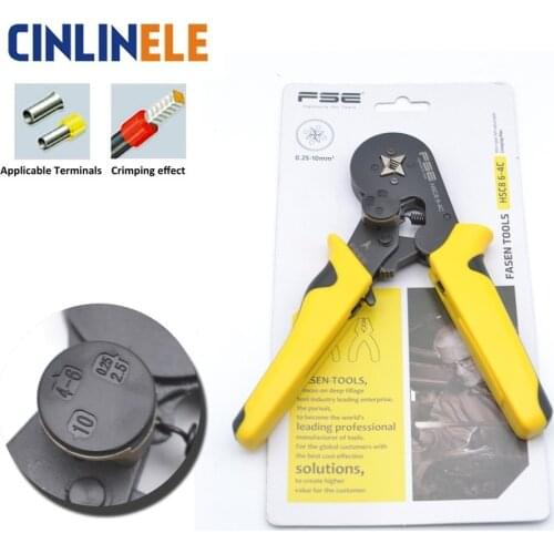 0.25-10mm 23-7AWG Exquisite Adjustable Precise Crimp Pliers VE Tube Bootlace Terminal Crimping Hand Tools HSC8 6-4 10-4 6-4C
