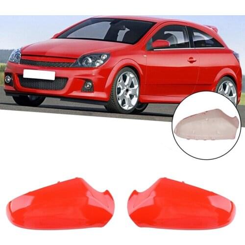 2 Pcs Side Door Wing Rear View Mirror Cover for Vauxhall Opel Astra H MK5 2004-2013 Red
