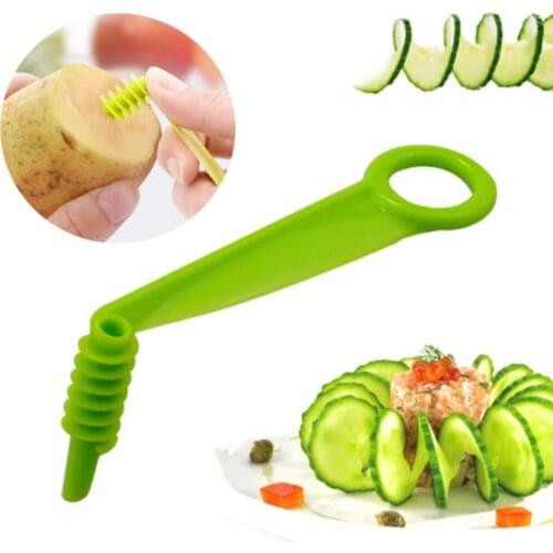 2PCS Hand-cranked Cucumber Slicer Manual Plastic Vegetables Spiral Knife Multifunctional Spiral Slicer For Home Kitchen Tools
