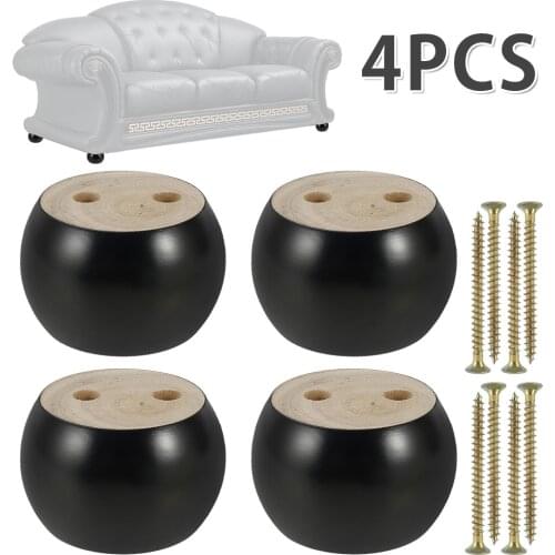 4 Pcs/Set Wooden Sofa Legs Feet Coffee Table Furniture Level Feets Cabinet Legs Furniture Feet Anti Slip Floor Protector Pad