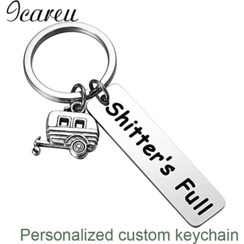 Car Pendant Costumized Keychain Personnalised Key Ring Women Stainless Steel Keyring Car Gifts For Couples