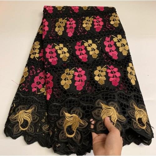 Black African Cotton Voile Lace Fabric 2021 High Quality Nigerian Swiss Voile Lace In Switzerland For Wedding Party Dress Sewing