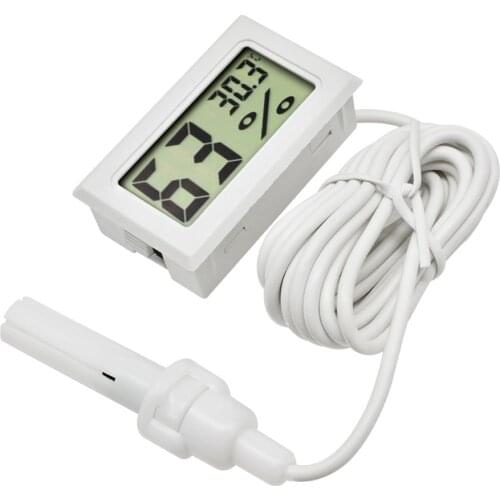 LCD Digital Thermometer Hygrometer Controller Indoor Embedded Temperature Humidity Meter Instrument with 1.5m Sensor Probe Cable