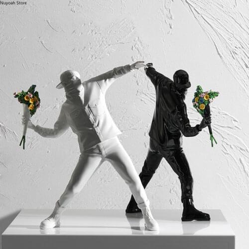 Throw Flower Boy Decoration Creative Resin Figure Sculpture Art Decoration Handicraft Living Room Home Decoration Accessories