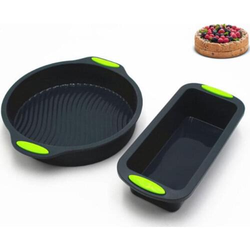 2pcs/Set Silicone Bread Toast Baking Cake Mold Form Baking Cake Pans Dishes for Cake Bakeware Tray Decorating Cake Baking Tool