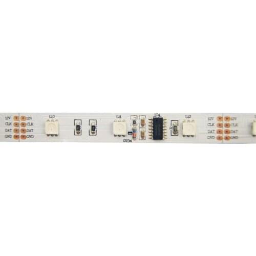 5mX WS2801 individual programmable RGB led strip DC12V 36LED/m 12pixels/m white/ black pcb IP30/IP67 free shipping