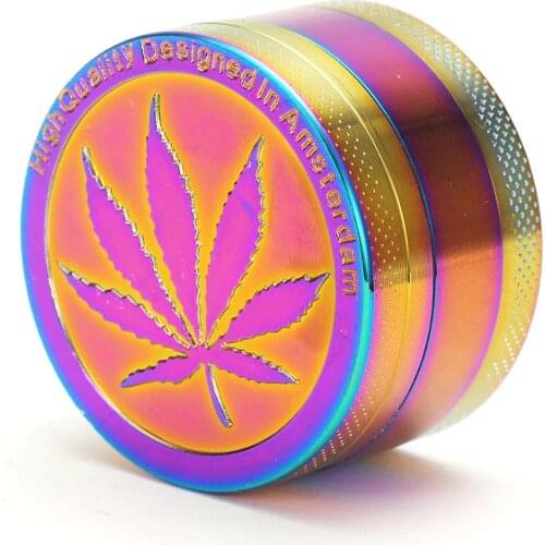 Metal Zinc Alloy 40mm Tobacco Grinder Rainbow color Herb Spice Mill Crusher Smoking Pipe Accessories Grinder Shisha Hookah Pipe