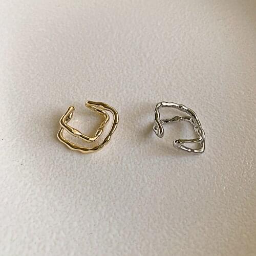 Boho Double Circle Earcuff Wave Line Geometric Cross Ear Cuff Fake Piercing Earring Clip on Faux Earrings Cuffs Jewelry