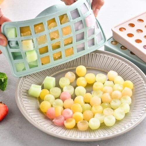Round spherical ice hockey ice tray mold silicone ice cube quick-freezer with lid ice cream mold ice box freezer box