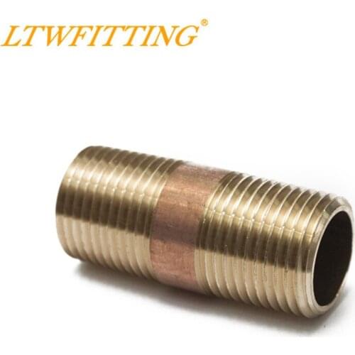 LTWFITTING Brass Pipe 2" Long Nipple Fitting 3/8 Male NPT Air Water