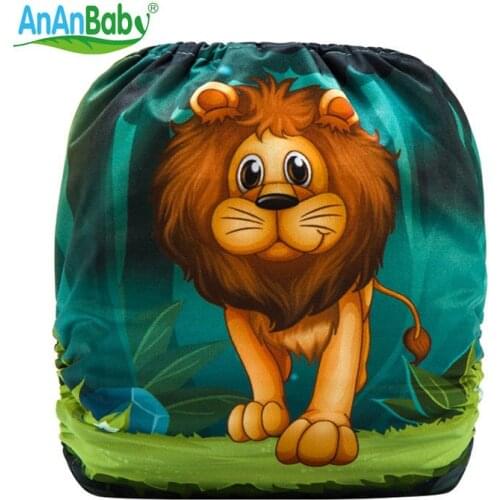 Lion Cloth Diaper Funny Baby Reusable Cloth Diaper Cover Fox Diaper Pocket Nappy Pocket Diaper One Size Design HA034S
