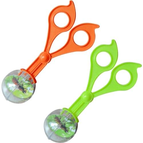 Insect Catcher Scissors Insect trap Plastic Bug Tongs Tweezers For Kids Children Toy Handy Random Color