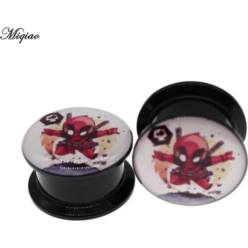 Miqiao 2pcs Fashion Hot Products Acrylic Anime Spiral Design Ear Expander 6mm-25mm Body Piercing Jewelry