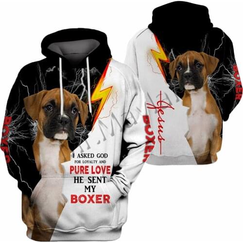 3D Print Fashion Animal Boxer Dog Colorful Men/Women Sportswear Hoodie Leisure Streetwear / Sweatshirts / Hoodies / Jacket