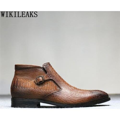 Leather Party Shoes for Men 2021 Designer Dress Shoes Man Brown Mens Loafers Crocodile Shoes Luxury Zapatos Hombre Chaussure