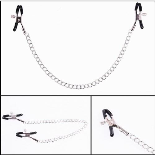 2021 New Sex Toy Female Adjustable Nipple Breast Clamps Metal Chain For Couples Sex products Used To Female Masturbation