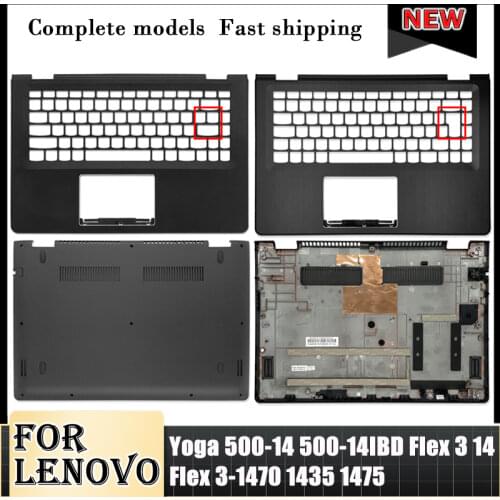 NEW For Lenovo Yoga 500-14 500-14IBD Flex 3 14 Flex 3-1470 1435 1475 Palmrest C Cover/Bottom Case Black