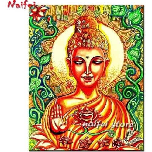 New Arrival Diamond Painting Religion Buddha Lotus Flower,Square Round Diamond Embroidery Full Display Mosaic Cross Stitch Set
