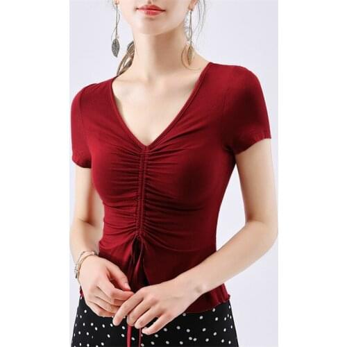 Solid Cotton Loose Tops Plus Size Women High Street Shirt Shirt Femme Short Sleeve V-Neck Tops Slim Comfortable Shirt Plus Size