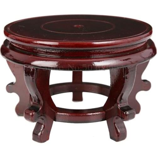 Flowerpot base wood bracket solid wood vase potted ornaments odd stone wooden bracket round fish tank frame base wood